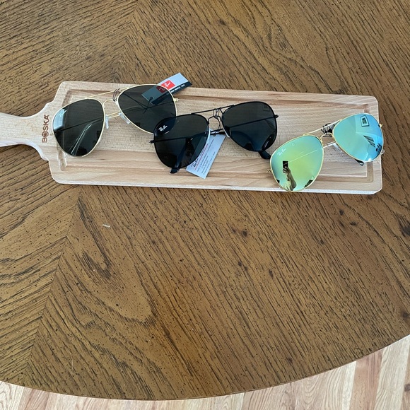 Ray sunglasses ban aviators black / gold/ green unisex - Picture 1 of 7